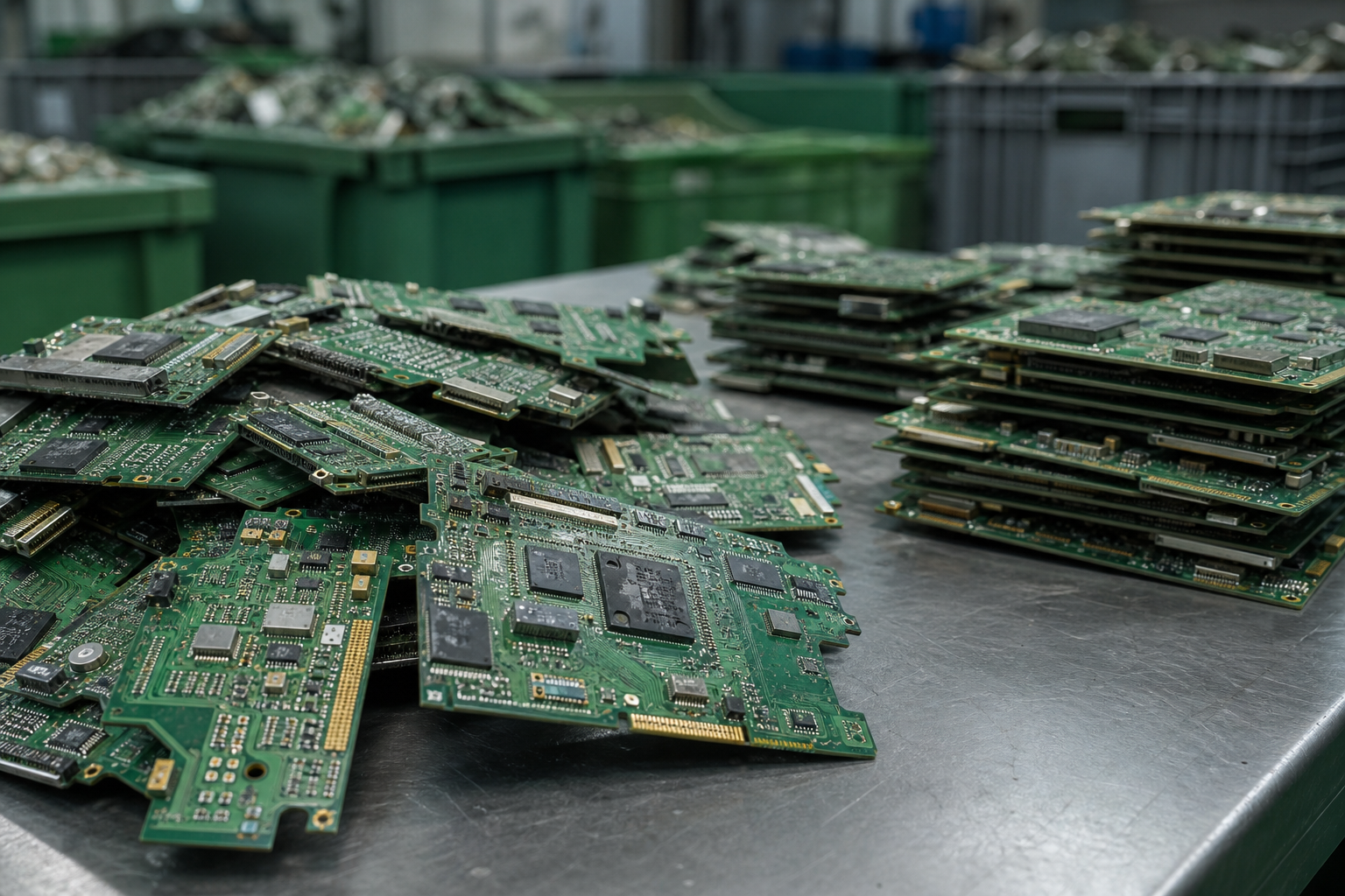 Sorted circuit boards for e-waste processing