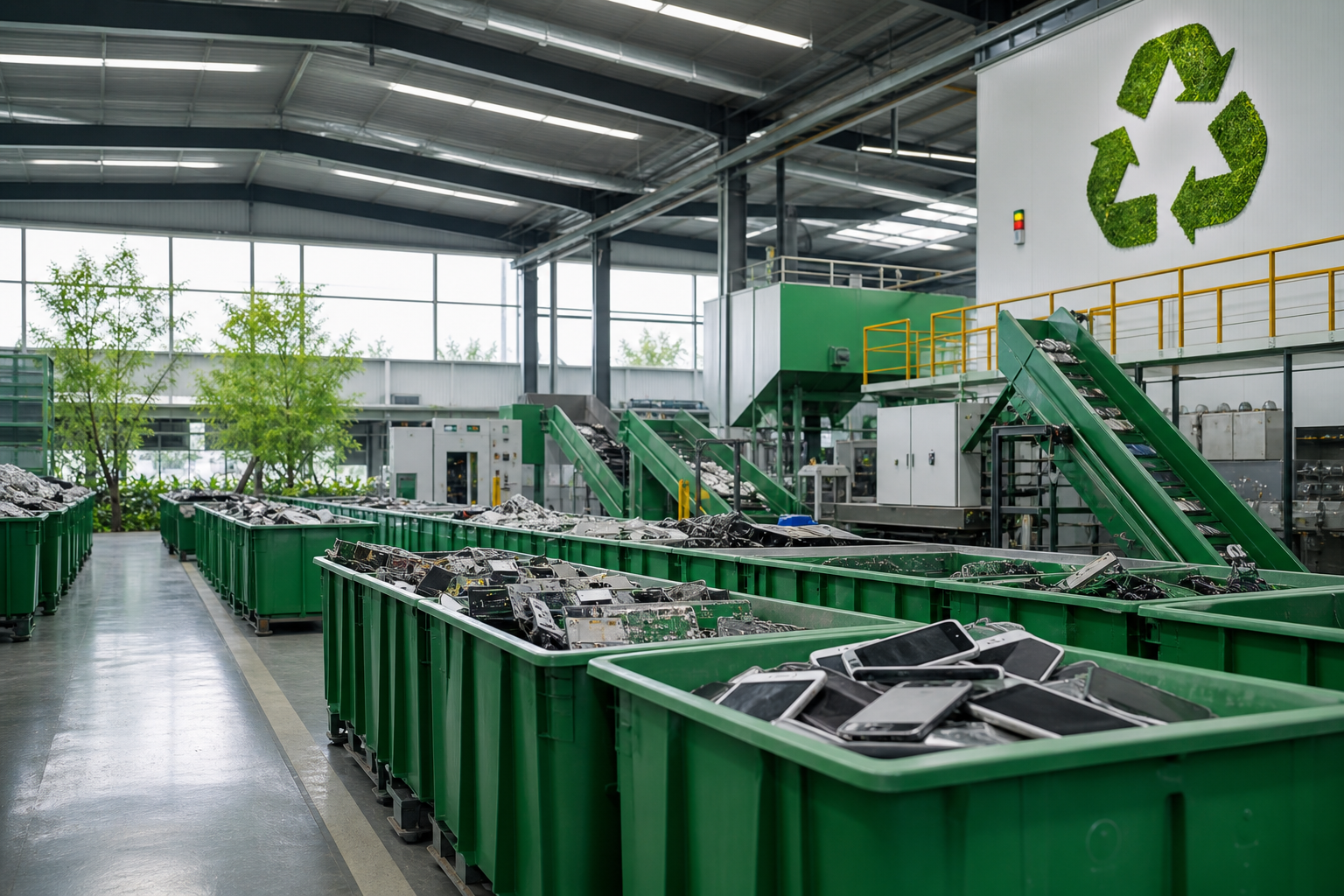 Sustainable e-waste recycling facility